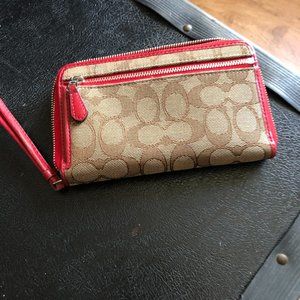 Red Coach Wallet  4"x7"